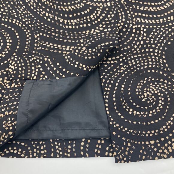 Talbots Womens Black Tan Circles Print Silk Blend Pencil Skirt Knee Length 6 New - Picture 14 of 14
